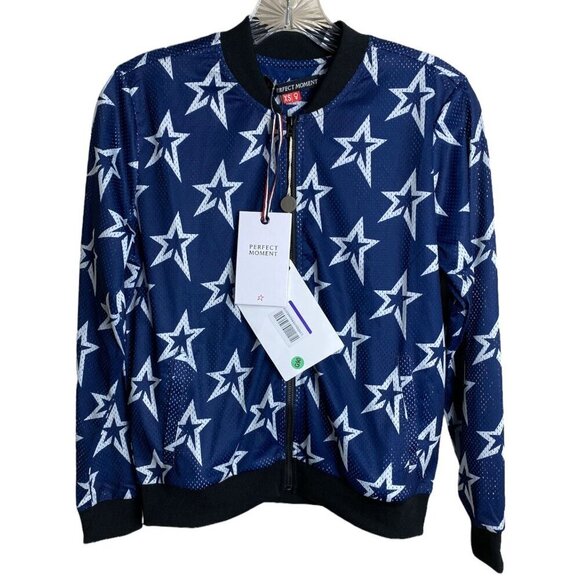 NEW Perfect Moment Star Mesh Zip-Up Ski Jacket in Blue Luxury Activewear XS NWT - Picture 3 of 11